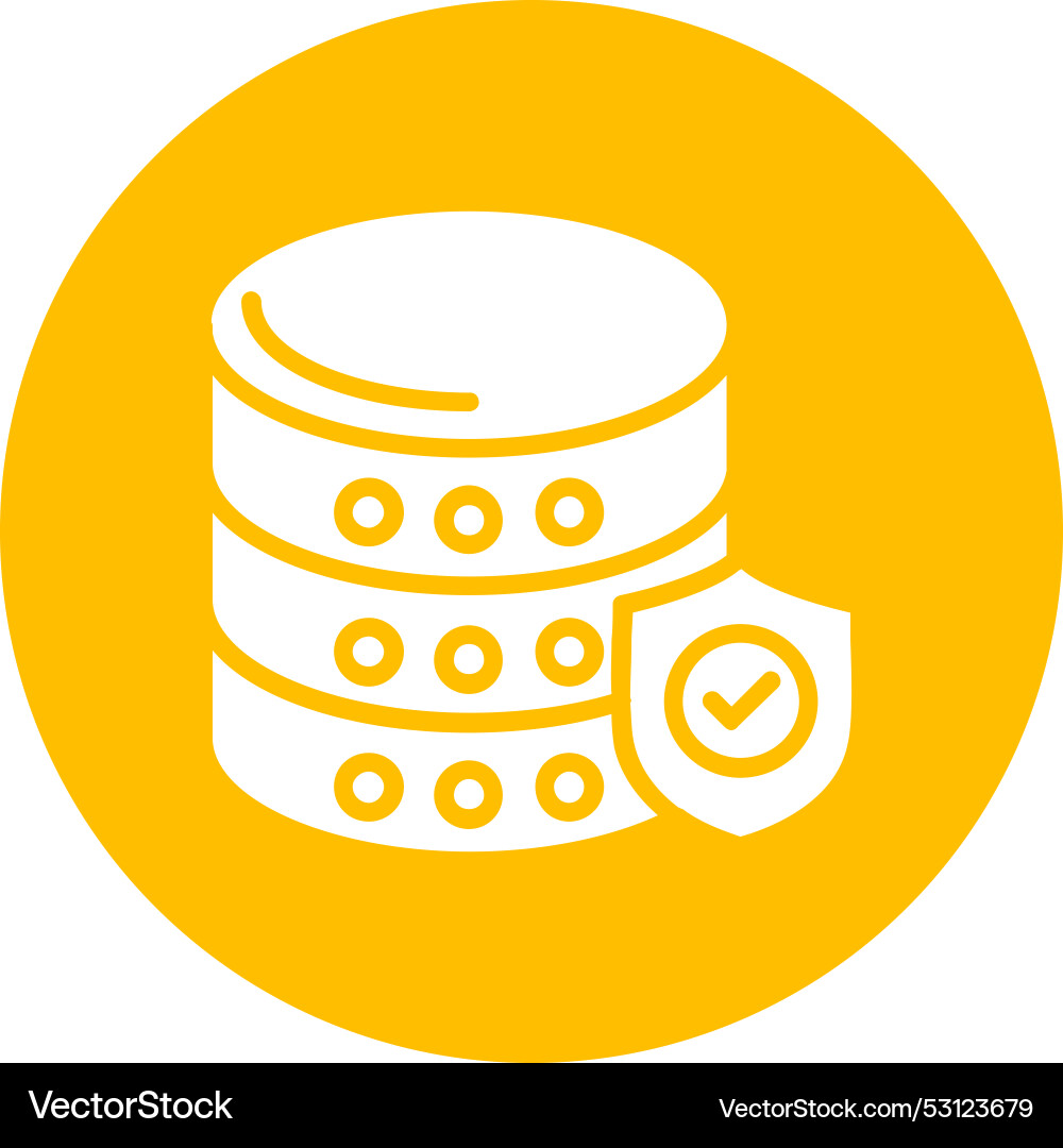 Database glyph circle icon Vector Image