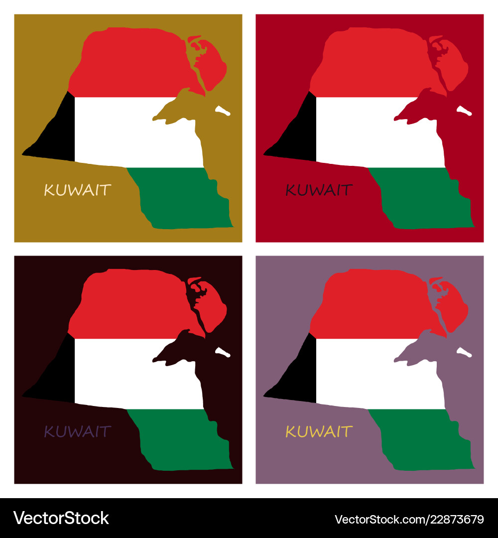 Flag-map of kuwait Flag-map of kuwait Vector Image