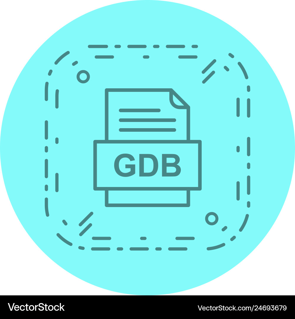 Gdb file document icon vector image