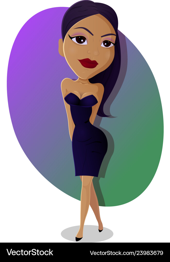 Hot sexy beautiful girl in short dress Hot sexy beautiful girl in short dress vector image