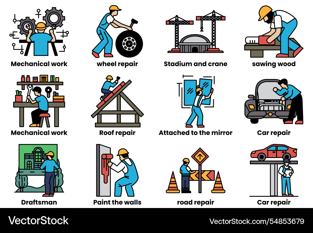 Image is a collection of different types Image is a collection of different types vector image