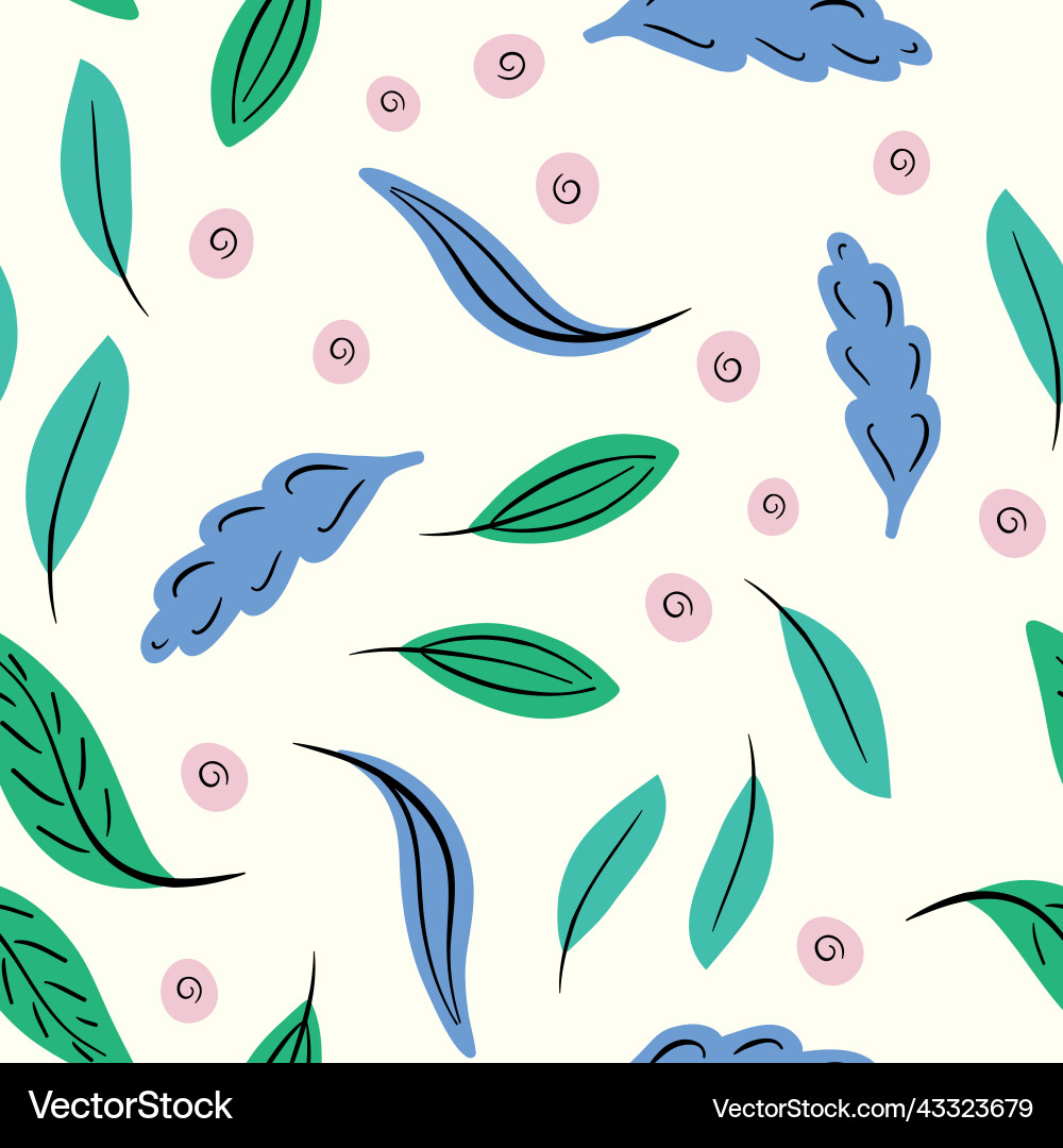 Leaf pattern background seamless repeat vector image