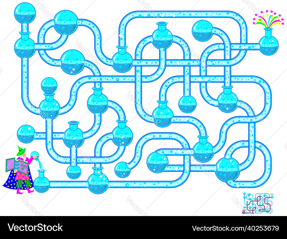 Logic puzzle game with labyrinth for children Logic puzzle game with labyrinth for children vector image