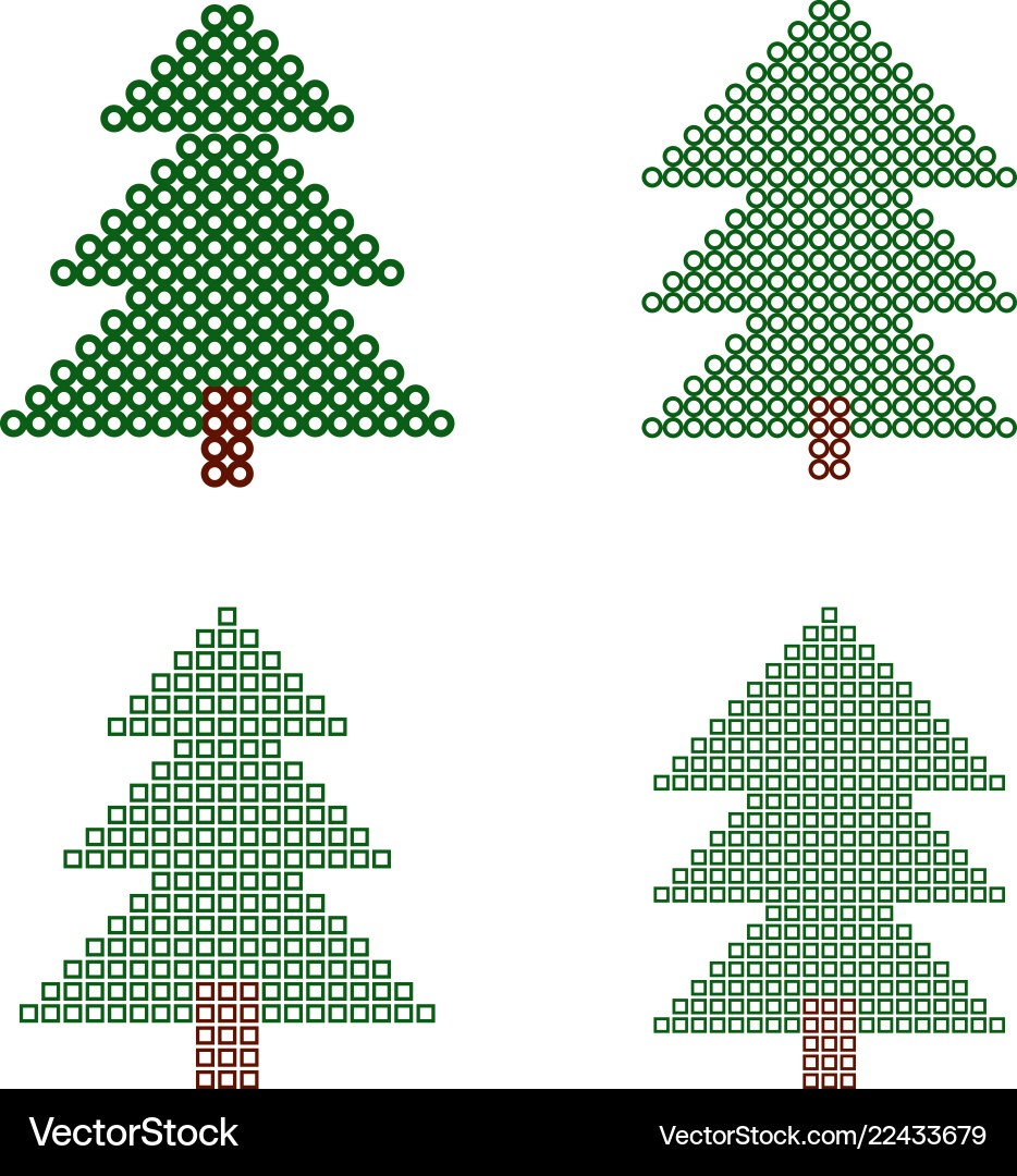 Mosaic xmas tree circles and squares vector image