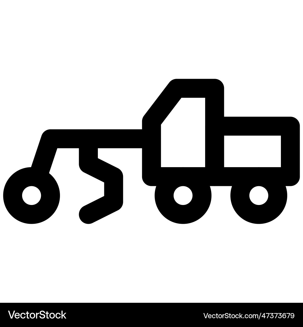 Motor grader used to flatten surface vector image