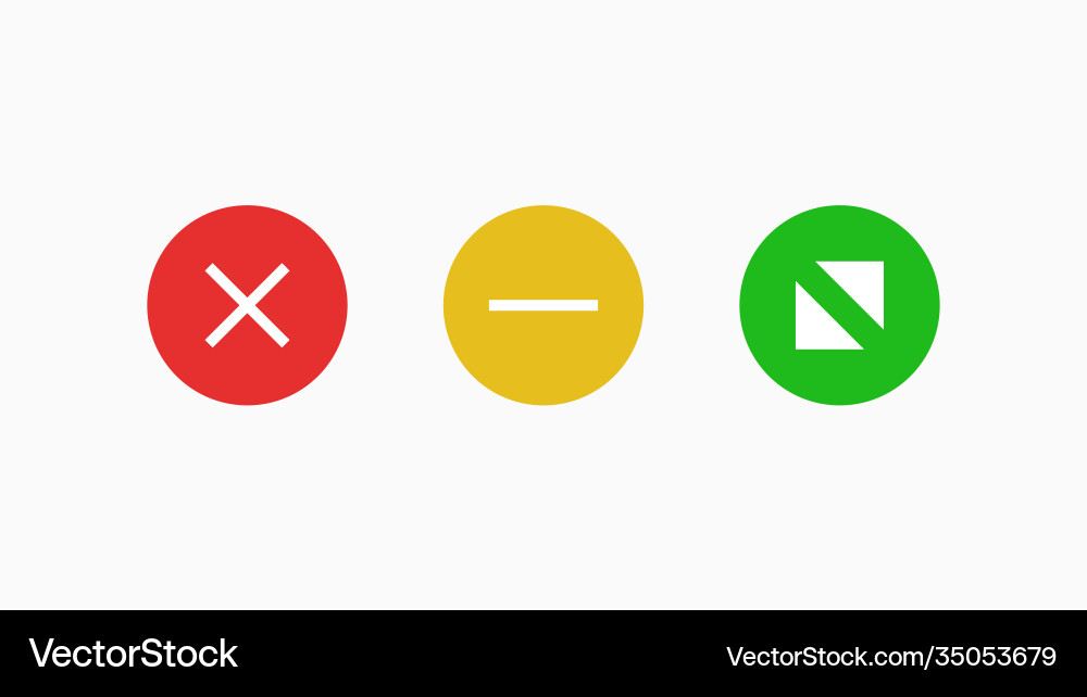Navigate window mac icons red cross symbol Navigate window mac icons red cross symbol vector image
