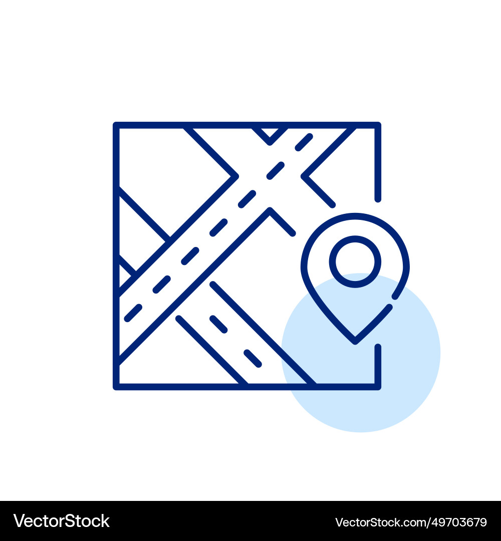 Navigation app map locator pin pixel perfect Vector Image