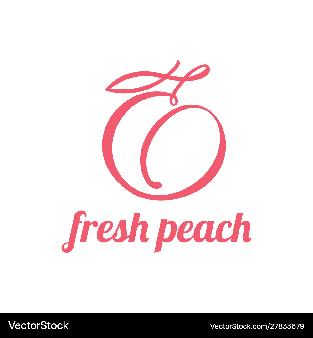 Peach continuous line drawing minimalistic linear Peach continuous line drawing minimalistic linear vector image