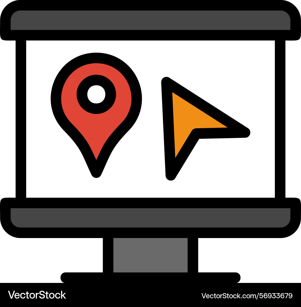 Pointer line filled style icon design vector image