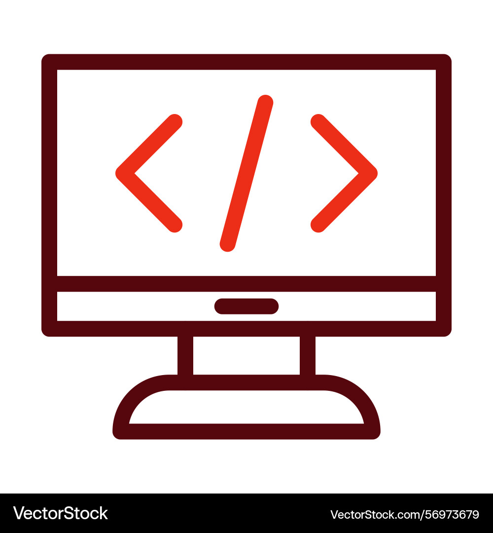 Programming language thick line two color icons vector image