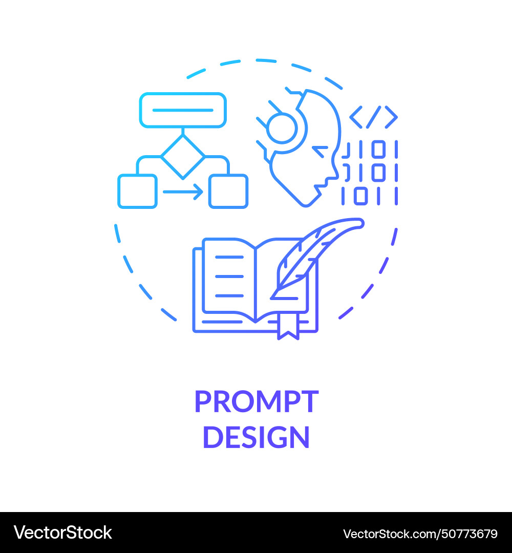 Prompt design blue gradient concept icon Vector Image