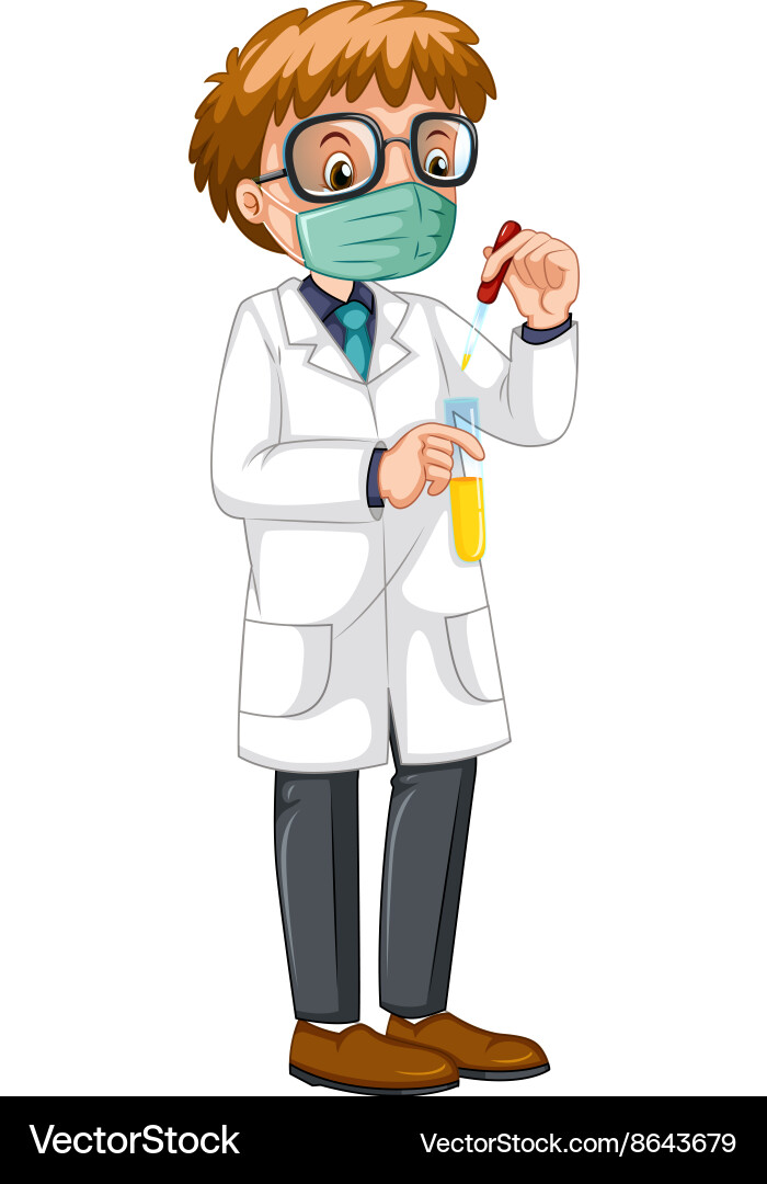 Scientist Conducting Experiment in Lab Vector Image