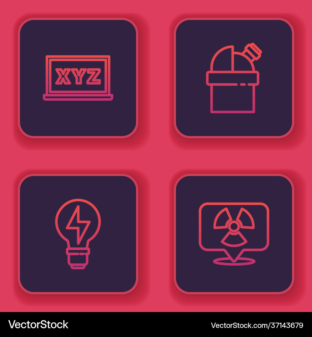 Set line xyz coordinate system light bulb Vector Image