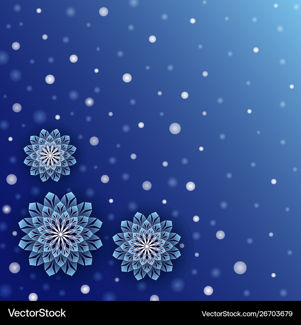 Snowfall background with white dots and snowflake Snowfall background with white dots and snowflake vector image
