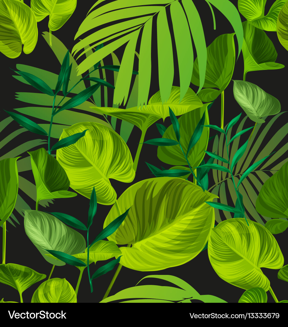 Tropical Palm Leaf Pattern Vector Image