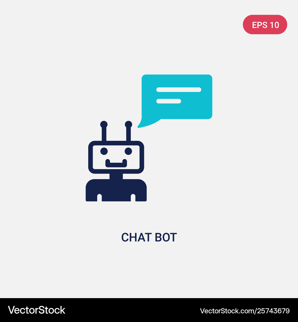 Two color chat bot icon from general-1 concept Vector Image