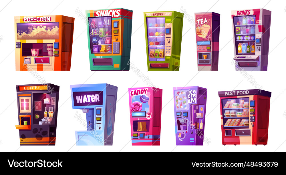 Vending Machine with Snacks Vector Image