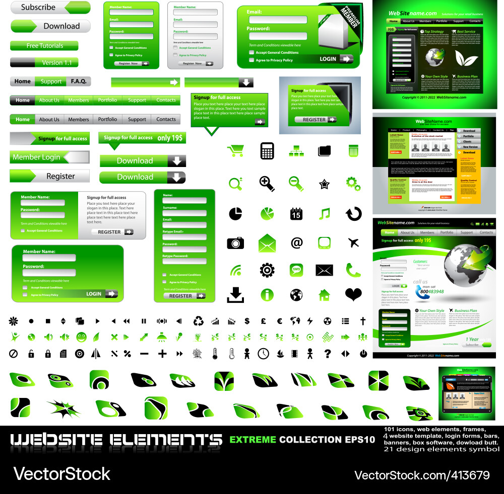 Website Elements & Icons vector image