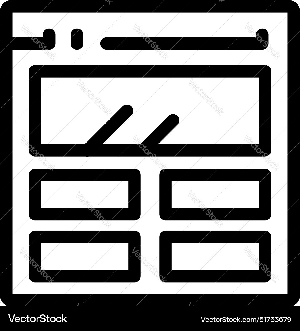 Website layout showing content management system vector image