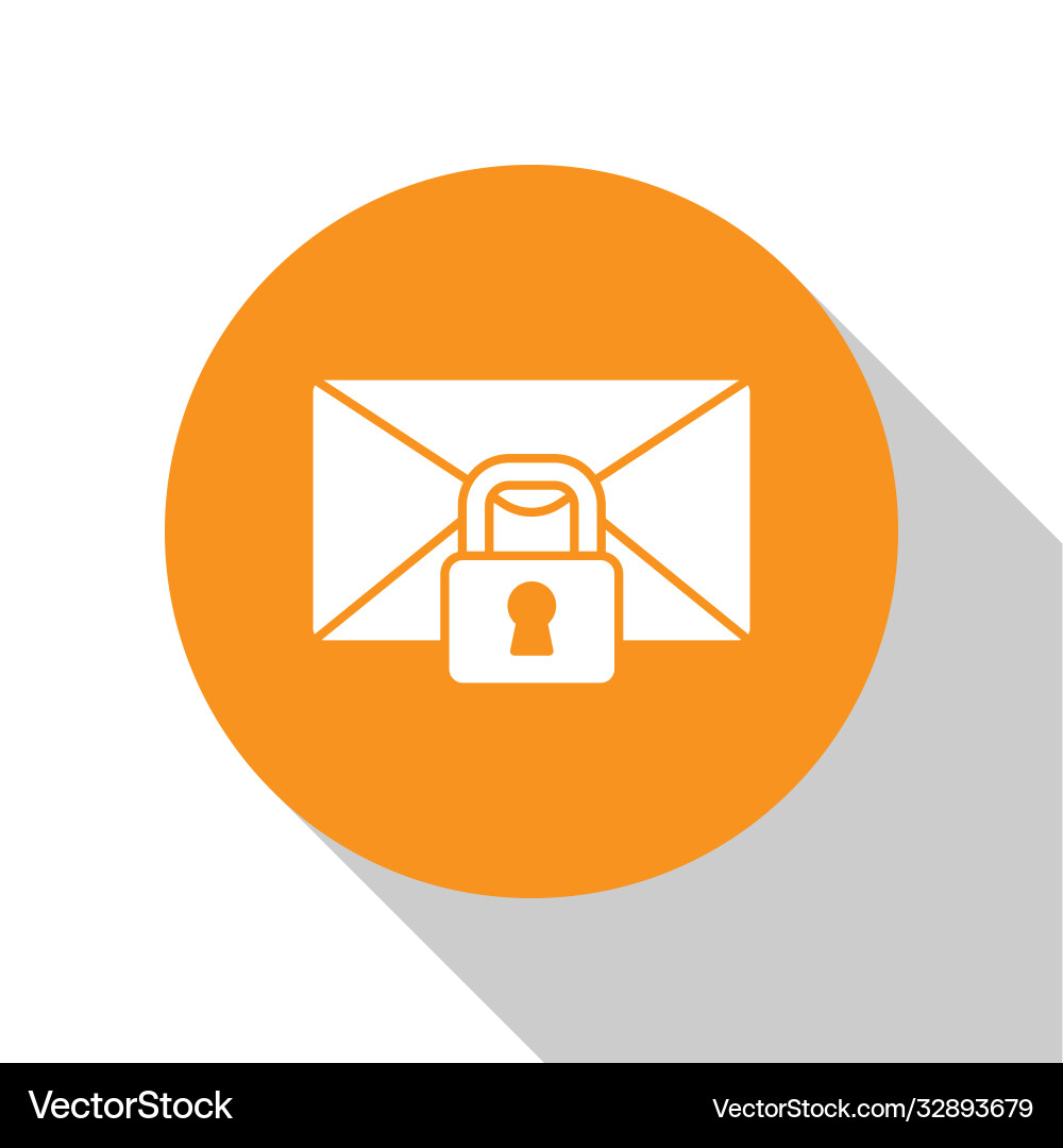 White mail message lock password icon isolated White mail message lock password icon isolated Vector Image
