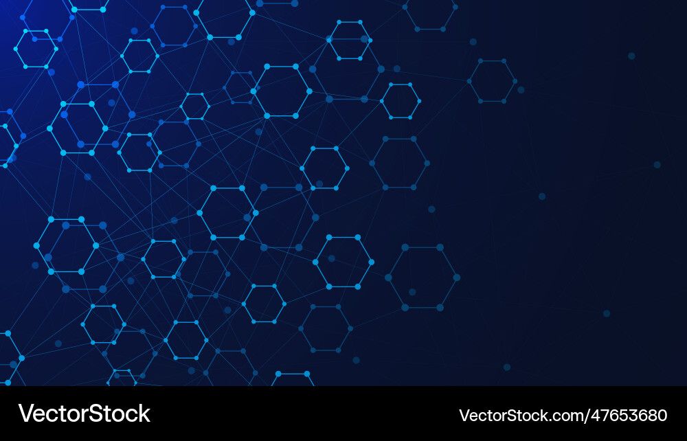 Abstract hexagonal shapes for molecular structure Vector Image