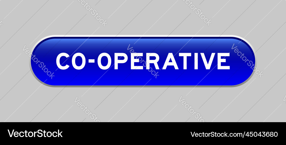 Blue color capsule shape button with word Vector Image