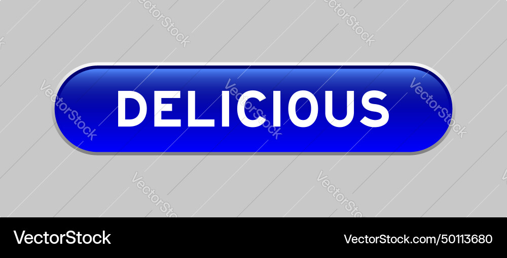 Blue color capsule shape button with word Vector Image