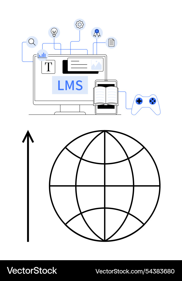 Digital learning transformation navigating Vector Image