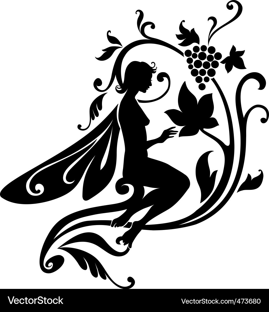 Elegante Märchen Silhouette Vektorbild