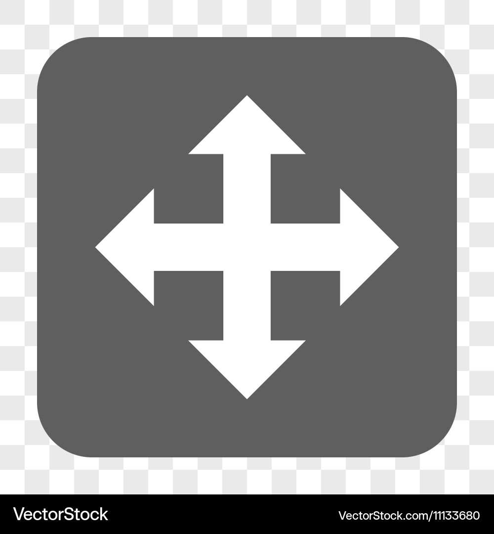 Expand arrows rounded square button vector image