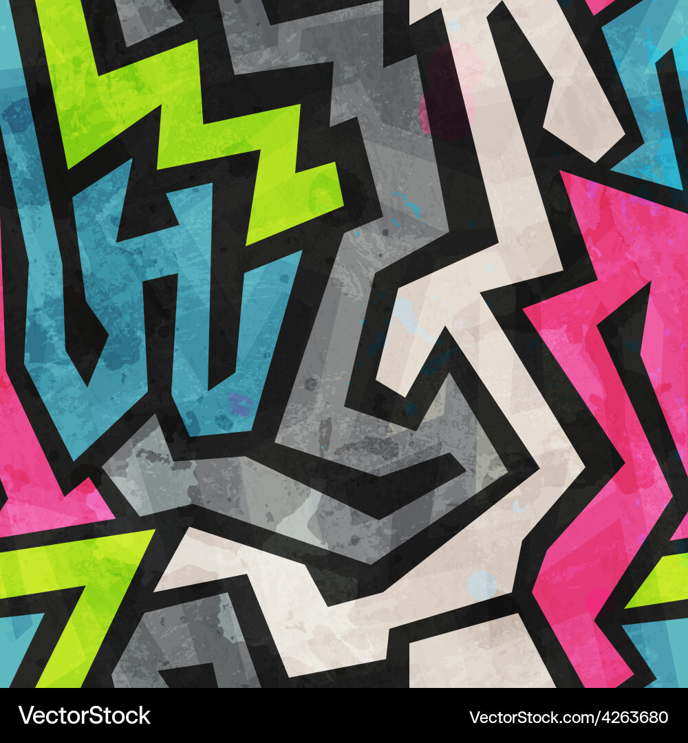 Grunge graffiti seamless pattern Royalty Free Vector Image