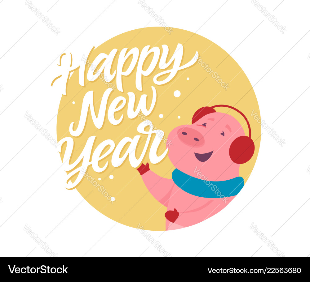 Happy new year - modern cartoon character Happy new year - modern cartoon character vector image