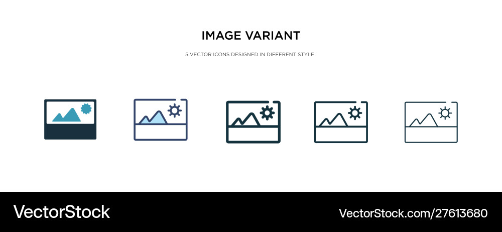 Image variant icon in different style two Image variant icon in different style two vector image
