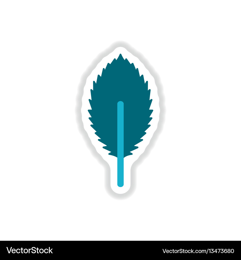 Label with leaf shadow icon design Label with leaf shadow icon design vector image