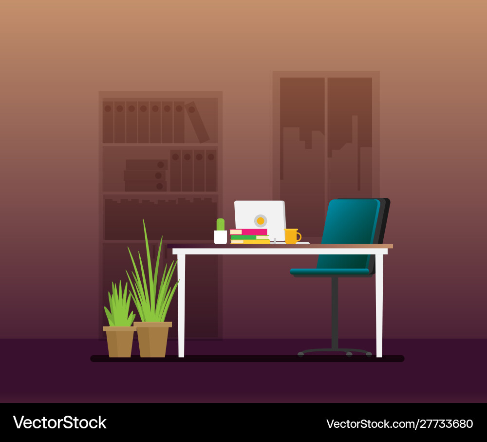 Leere ceo Büro Innenwohnung Leere ceo Büro Innenwohnung vektorbild