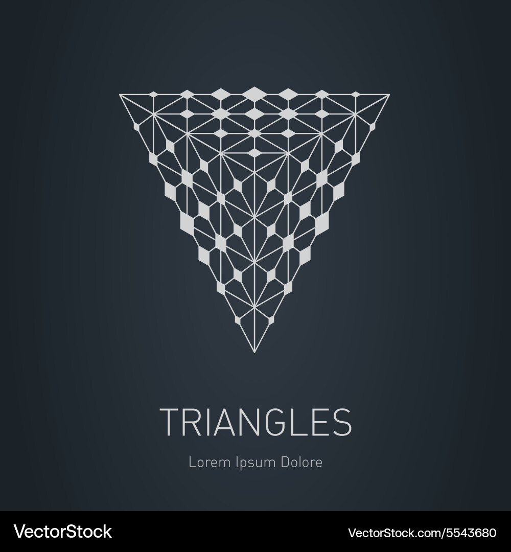 Logotype template grid structure the lowpoly mesh Vector Image