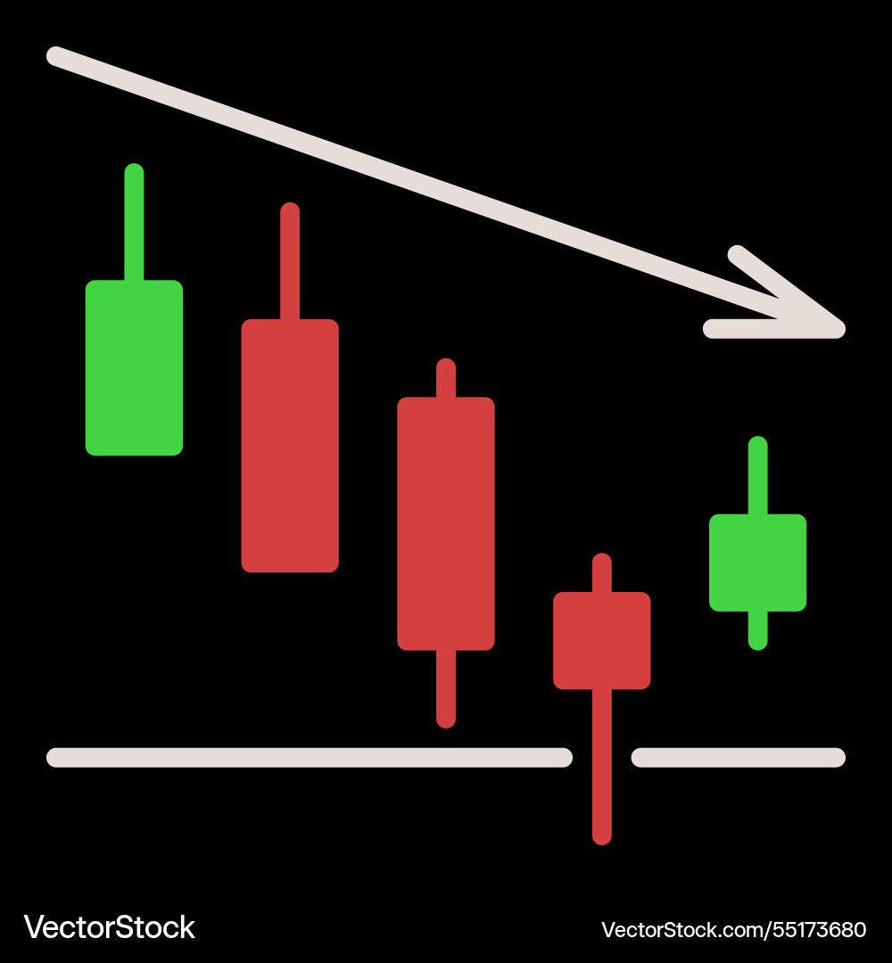 Marktdatenanalyse mit Kerzenständerdiagramm Marktdatenanalyse mit Kerzenständerdiagramm vektorbild