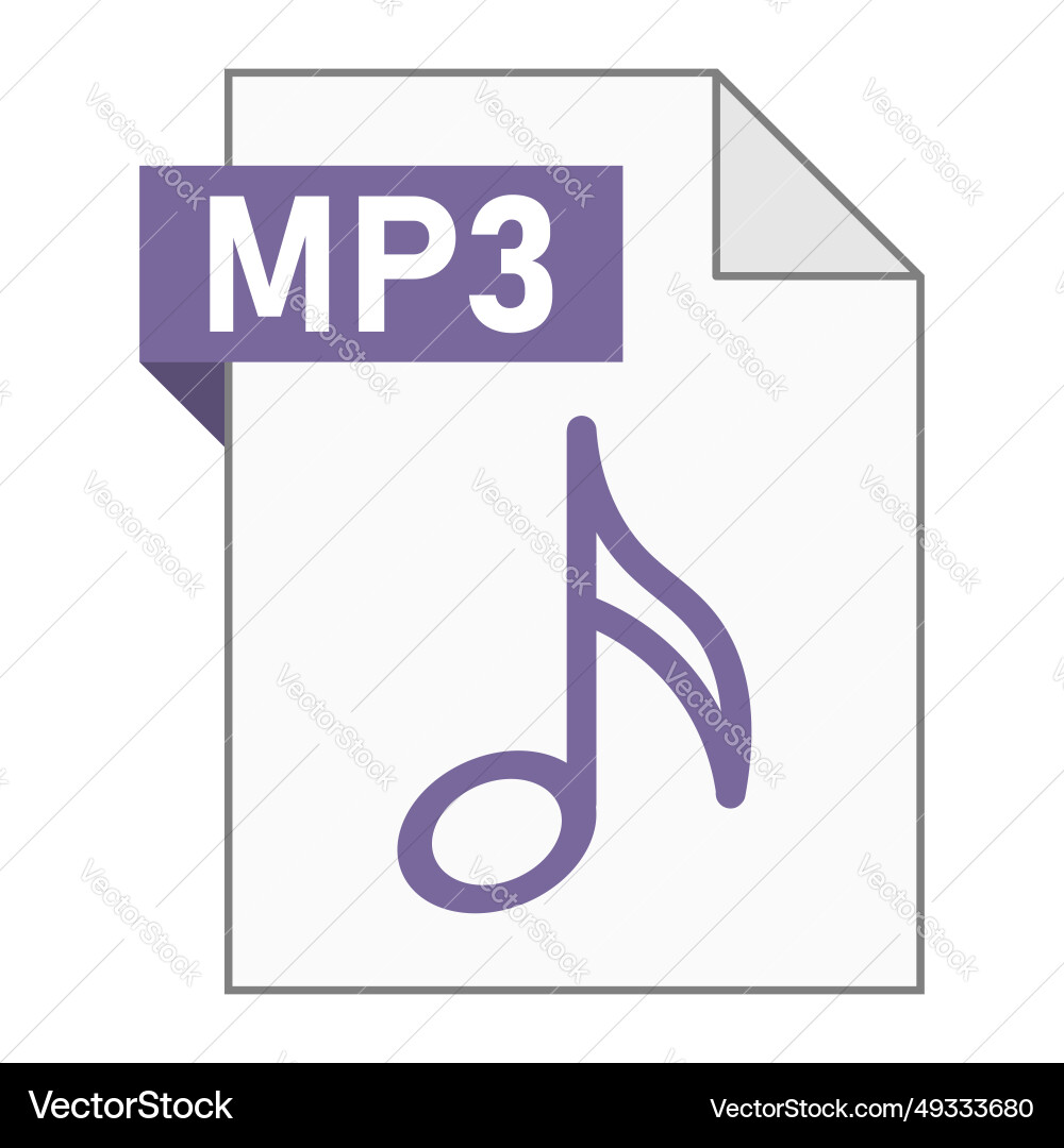Modern flat design of mp3 file icon for web Vector Image