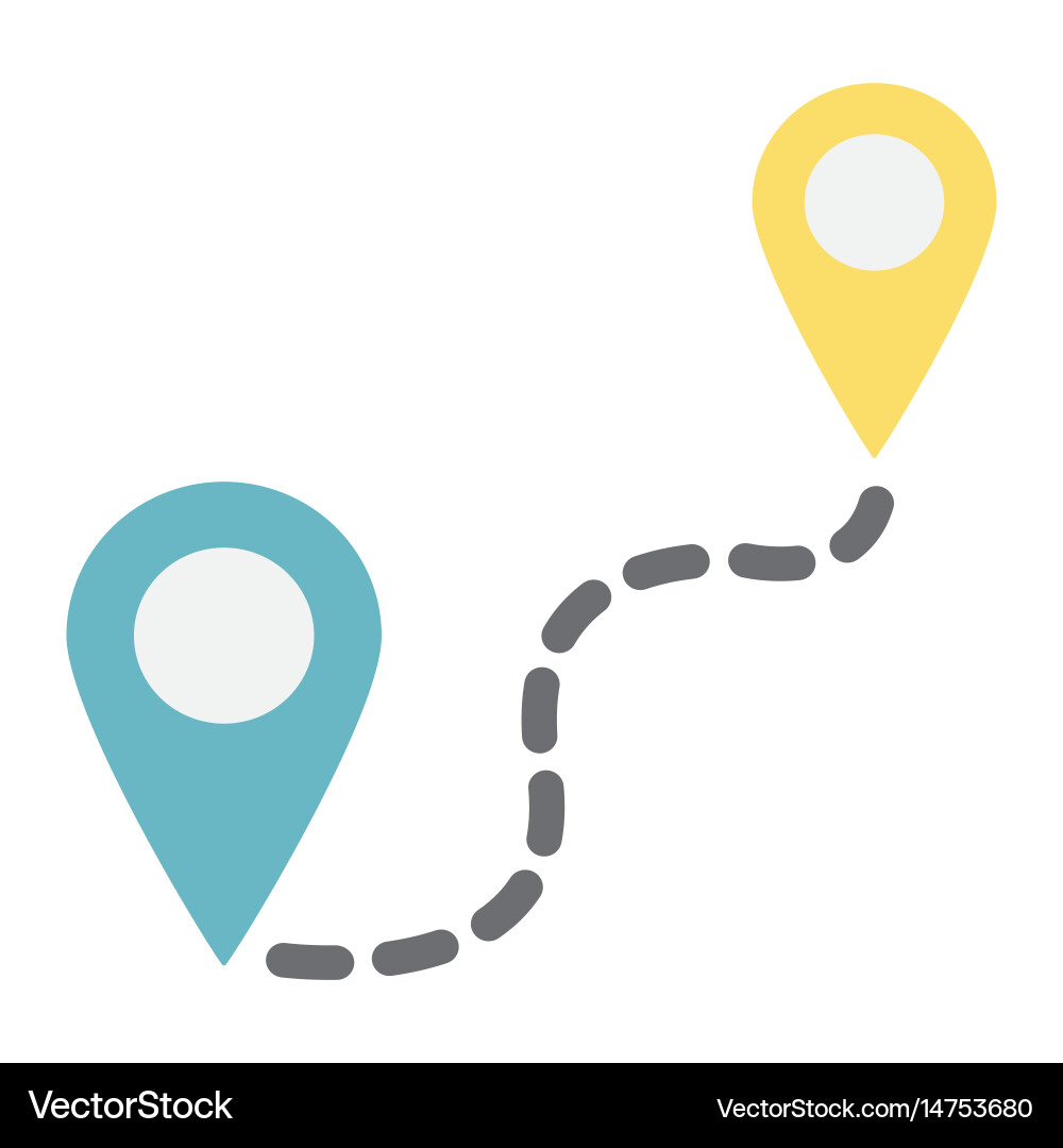 Navigation Route Pointer Icons vector image