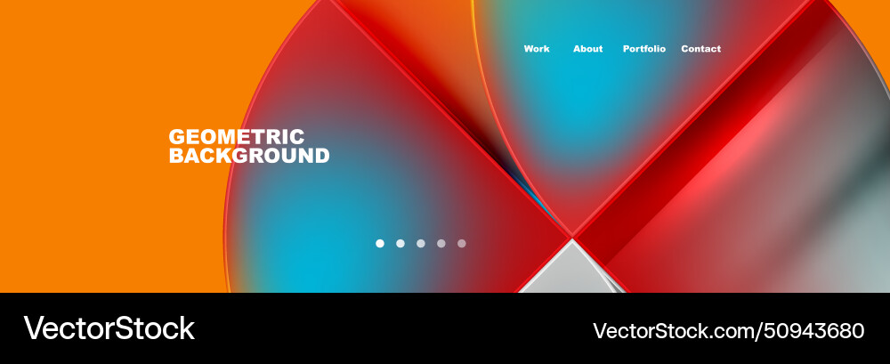 Round triangles and squares web site page template Vector Image