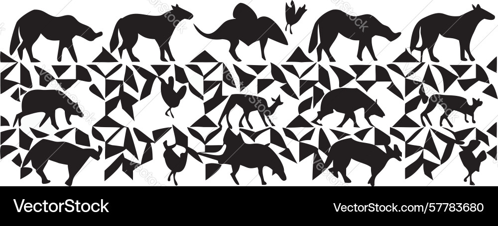 Running dog pattern dynamic seamless motif Vector Image