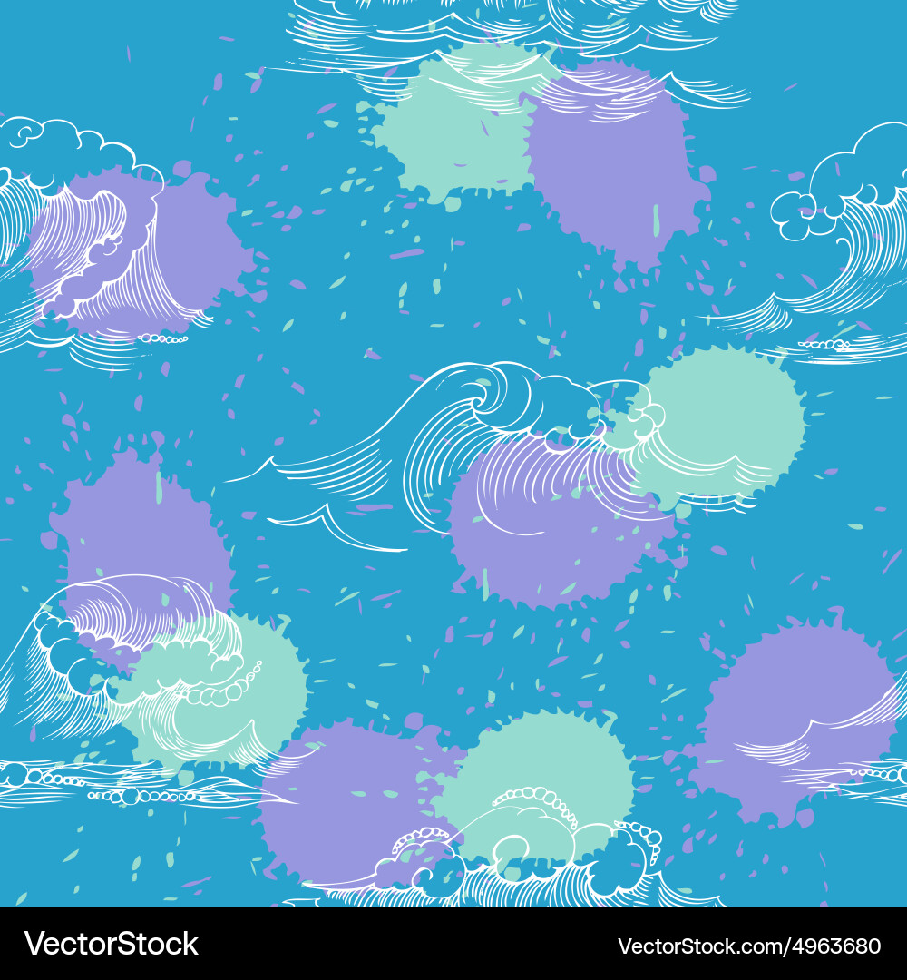 Seamless pattern with waves Vector Image
