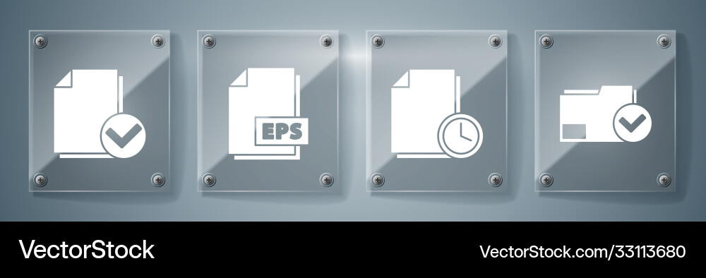 Set document folder and check mark Set document folder and check mark Vector Image
