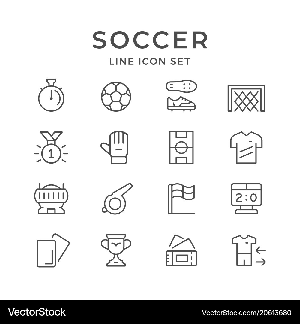 Soccer Icon Set Vector Image