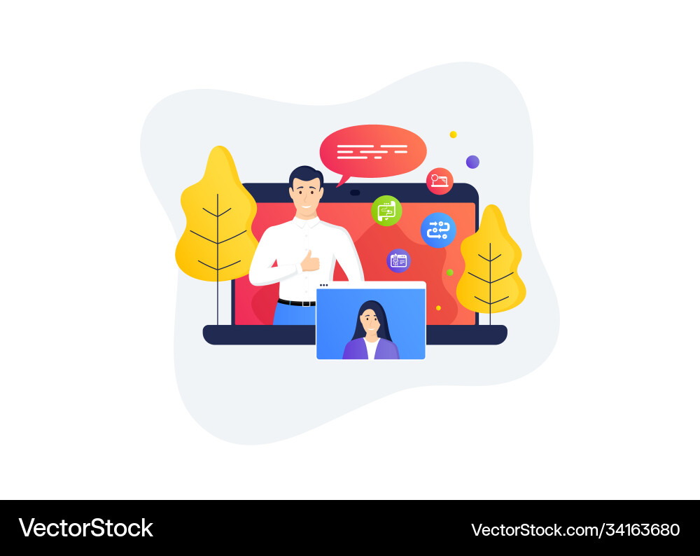 Survey progress recovery laptop and target path Survey progress recovery laptop and target path vector image