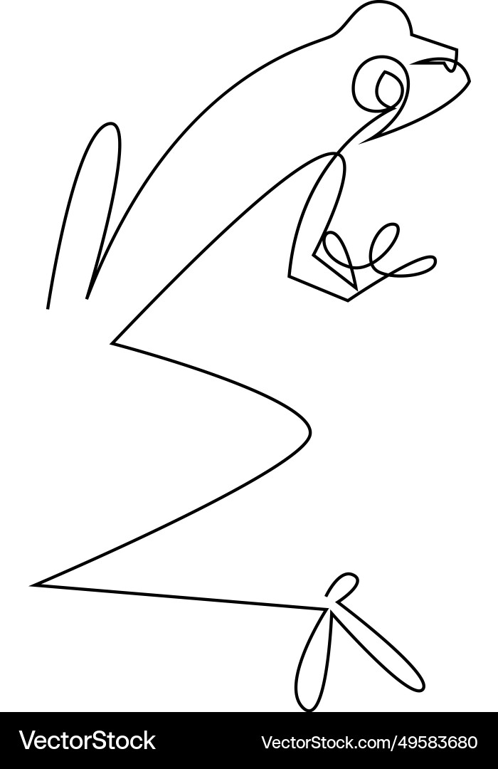 Tree frog continuous line drawing Tree frog continuous line drawing vector image