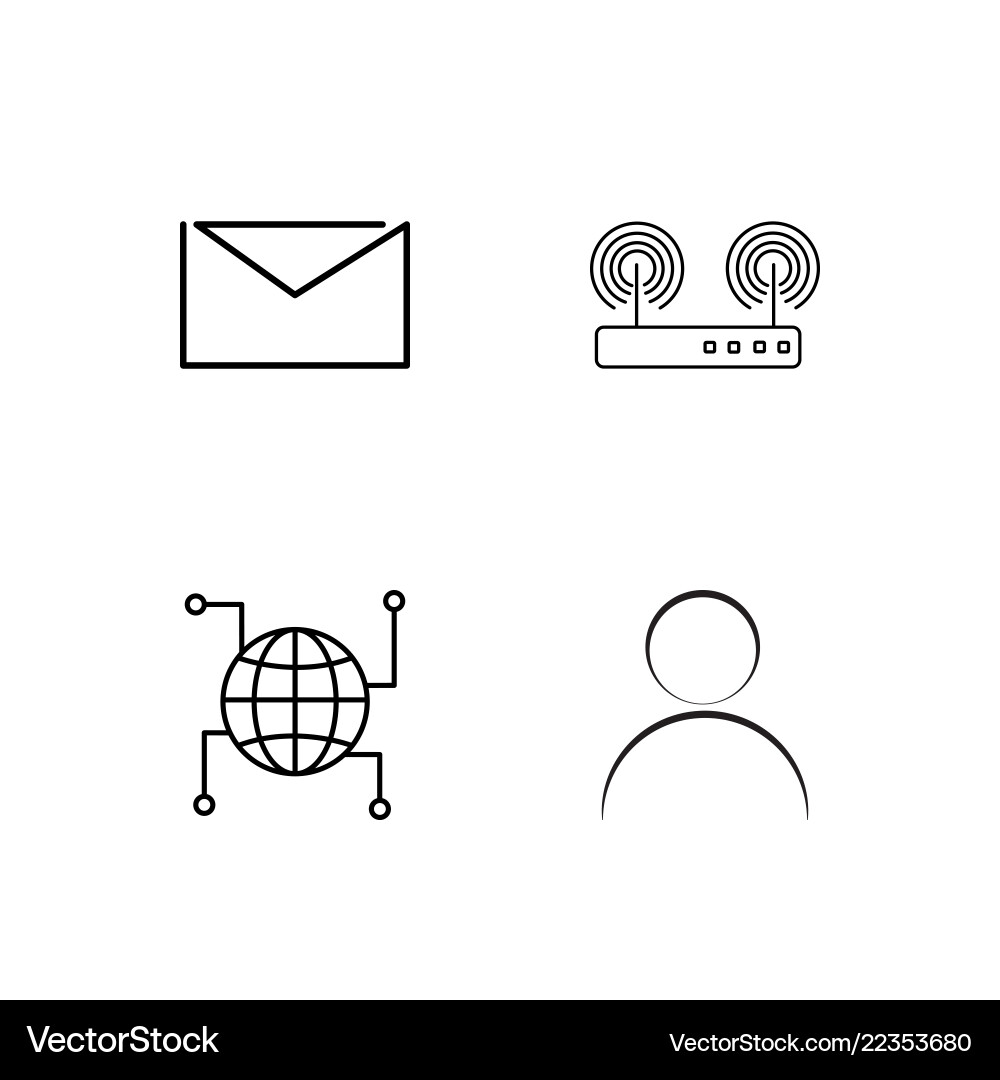 Web simple outlined icons set Web simple outlined icons set vector image