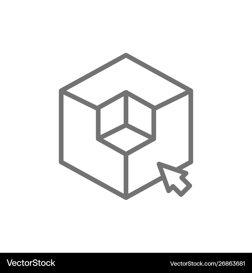 3d modeling 3 dimensional model cube geometric 3d modeling 3 dimensional model cube geometric vector image