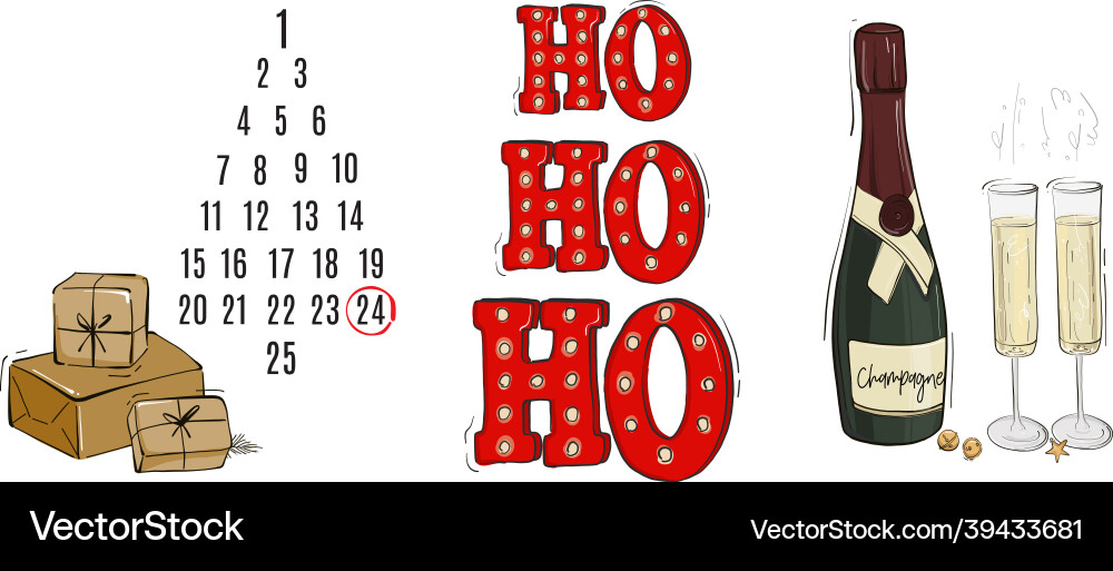 Advert calendar festive season design ho Advert calendar festive season design ho vector image
