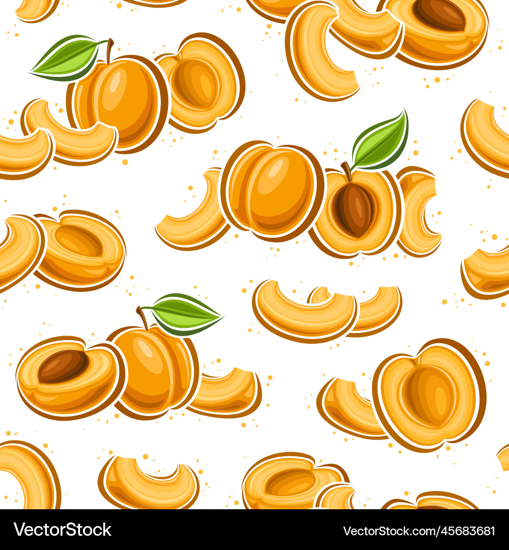 Apricot seamless pattern Vector Image